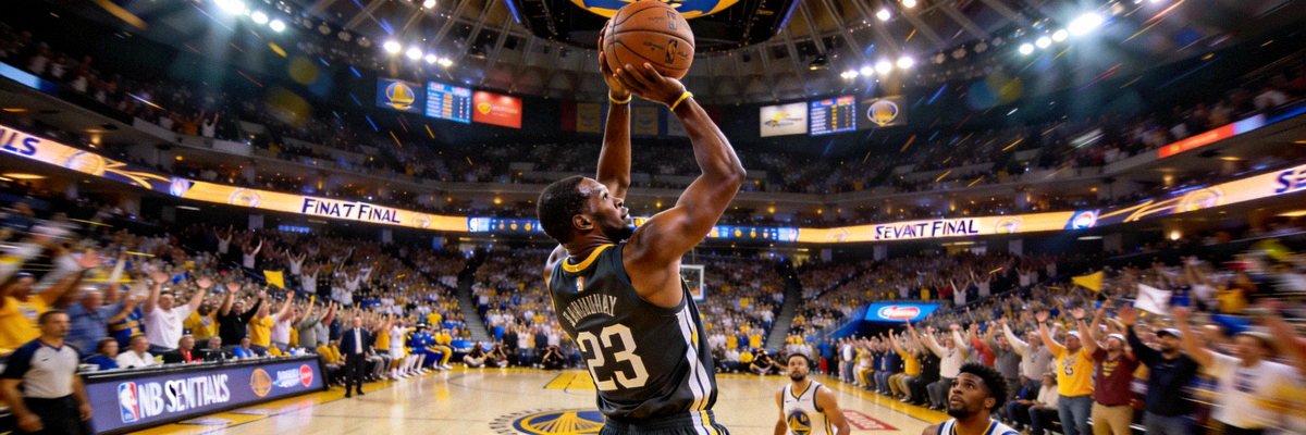 NBA总决赛第七场决胜时刻 - 球员高高跃起投篮