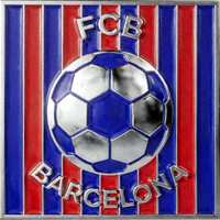 西甲巴塞罗那队徽 - 红蓝条纹与足球